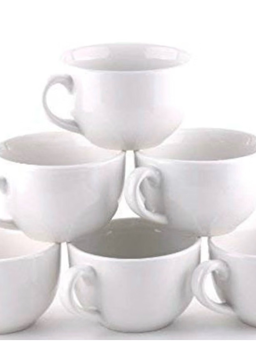 Amuse - Professional Gourmet Extra Large Coffee / Latte Mug - Set of 6 - White